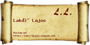 Lakó Lajos névjegykártya