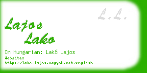 lajos lako business card